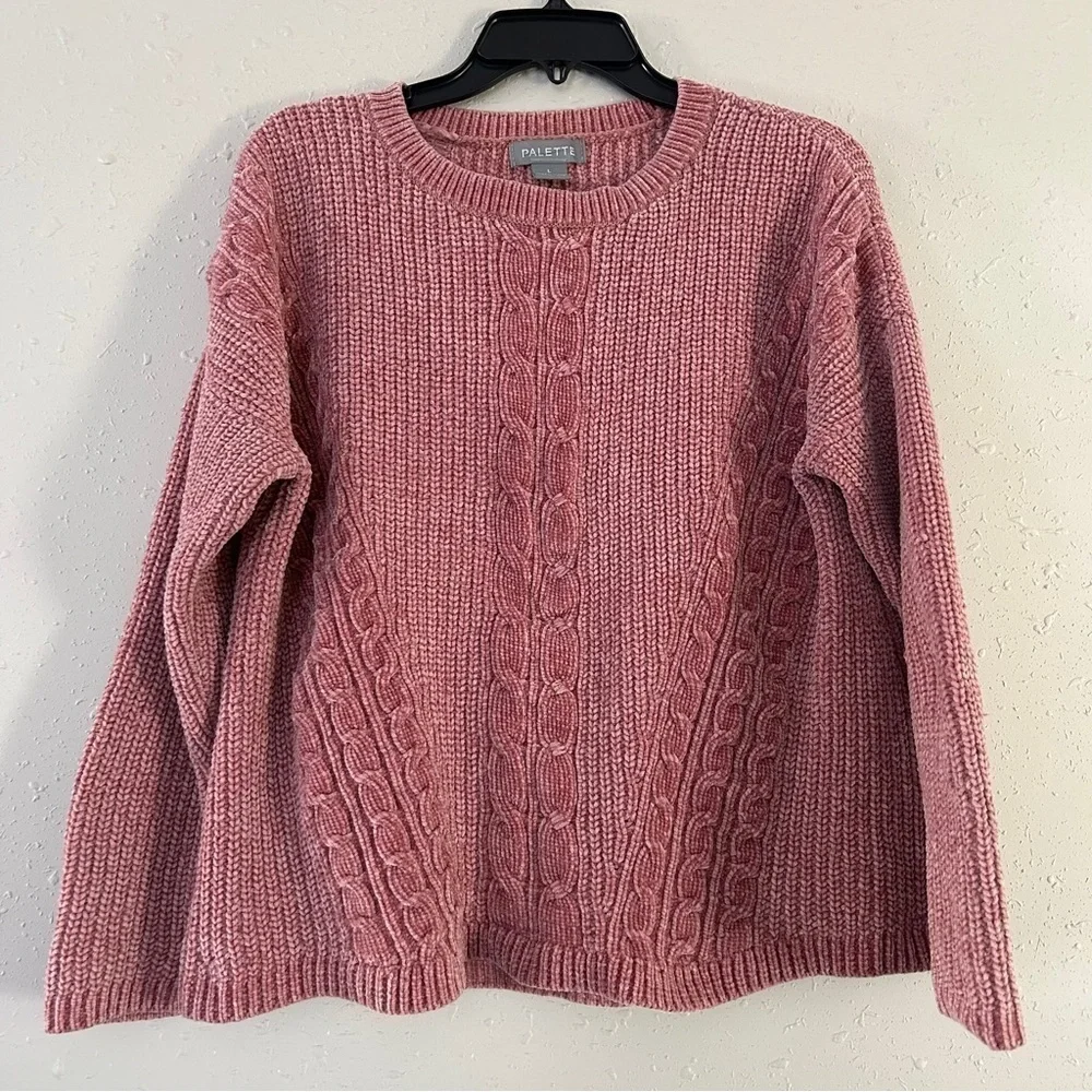 Palette Pink Crewneck Sweater Soft Comfy Large